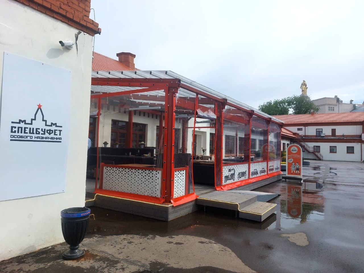 ПВХ шторы для летней террасы кафе в Коммунарке